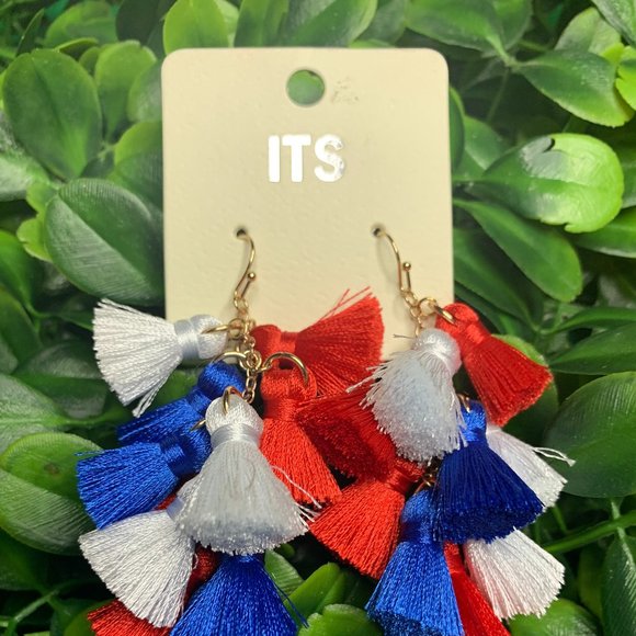 America Mini Tassel Garland Earrings - Picture 2 of 2